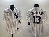 Men's New York Yankees #13 Jazz Chisholm Jr. White Cool Base Stitched Jersey,baseball caps,new era cap wholesale,wholesale hats